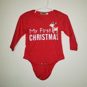 Kang Kang Infants 6-12 Months Red White 3 Piece My First Christmas Reindeer Set